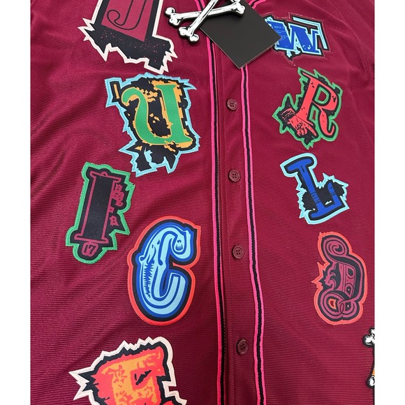 NEW! BRAND X JUICE WRLD FIGHTING DEMONS BASEBALL JERSEY (PURPLE) - 4XL - Picture 5 of 5